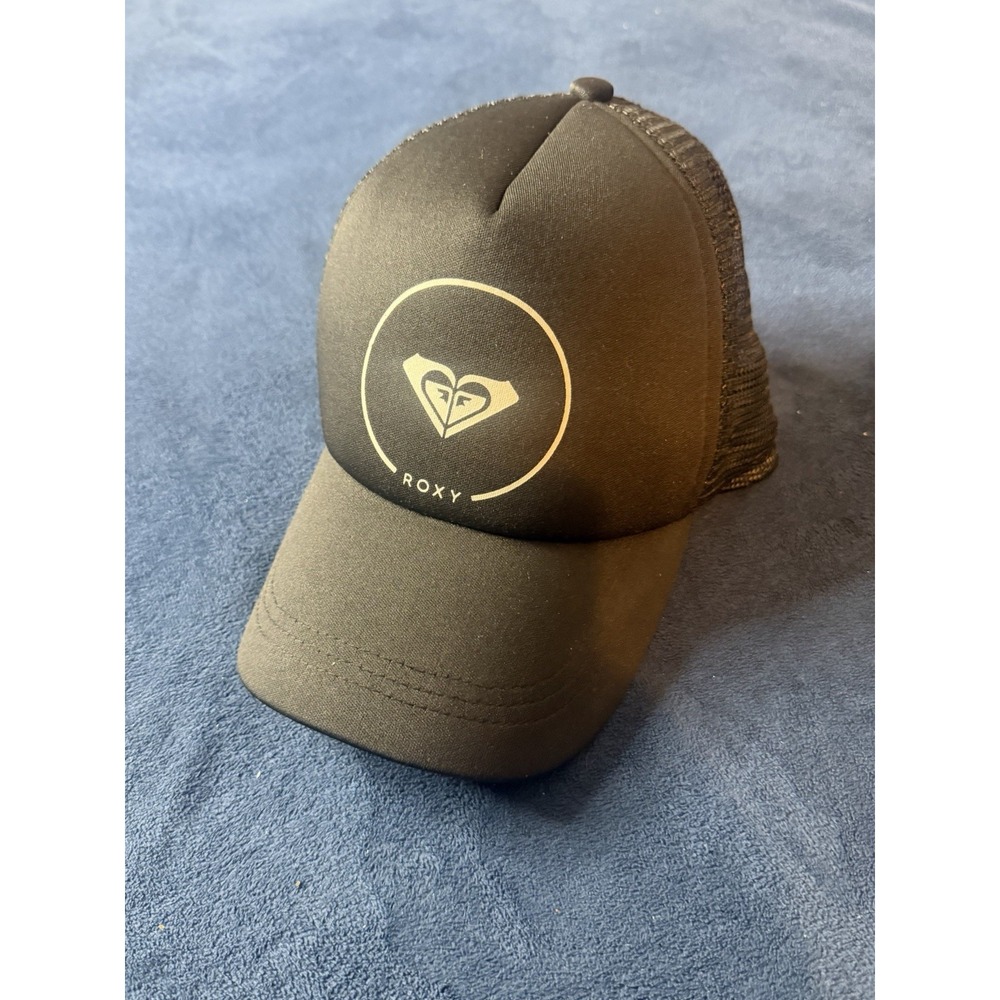 Roxy Womens Trucker Hat Snapback Black Mesh Logo Baseball Cap One Size